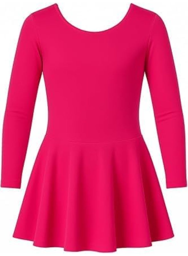 فستان رقص للباليه والجمباز للبنات – بدلة جسم بأكمام طويلة مع تنورة خفيفة للتدريب والعروض 16سنة - Image 3